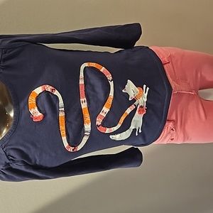 GYMBOREE FAIR ISLE FLURRY NAVY w/ DOG WEARING SCARF Long Sleeve Tshirt